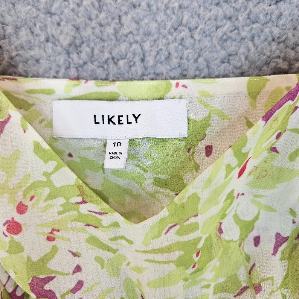 Likely Womens Gavina Green Pink White Mini Dress Sz 10 Date Night Summertime - Picture 6 of 12